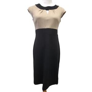 Merona Dress Womens 4 Keyhole Neckline Black Beige